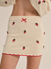 Strawberry Jam Mini Skirt Cream