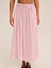 Ginny Gingham Midi Skirt Pink