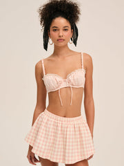 Petal Gingham Skort Peach