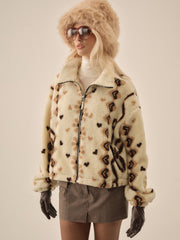 Betty Sherpa Zip Up Brown