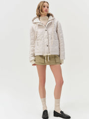 Isabel Quilted Puffer Jacket Cream