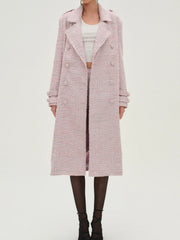 Strawberry Cream Tweed Coat Pink