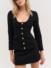 Josie Scoop Neck Blazer Black