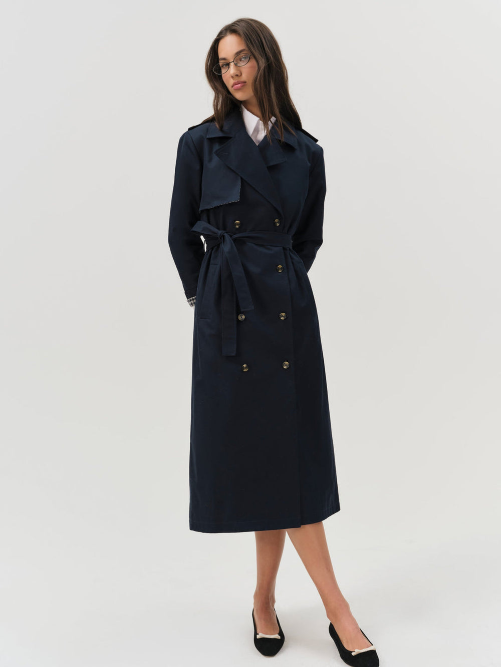 Reese Trench Coat Navy