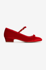 Lucia Velvet Mary Jane Red