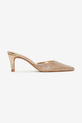 Cleo Mule Heel Gold