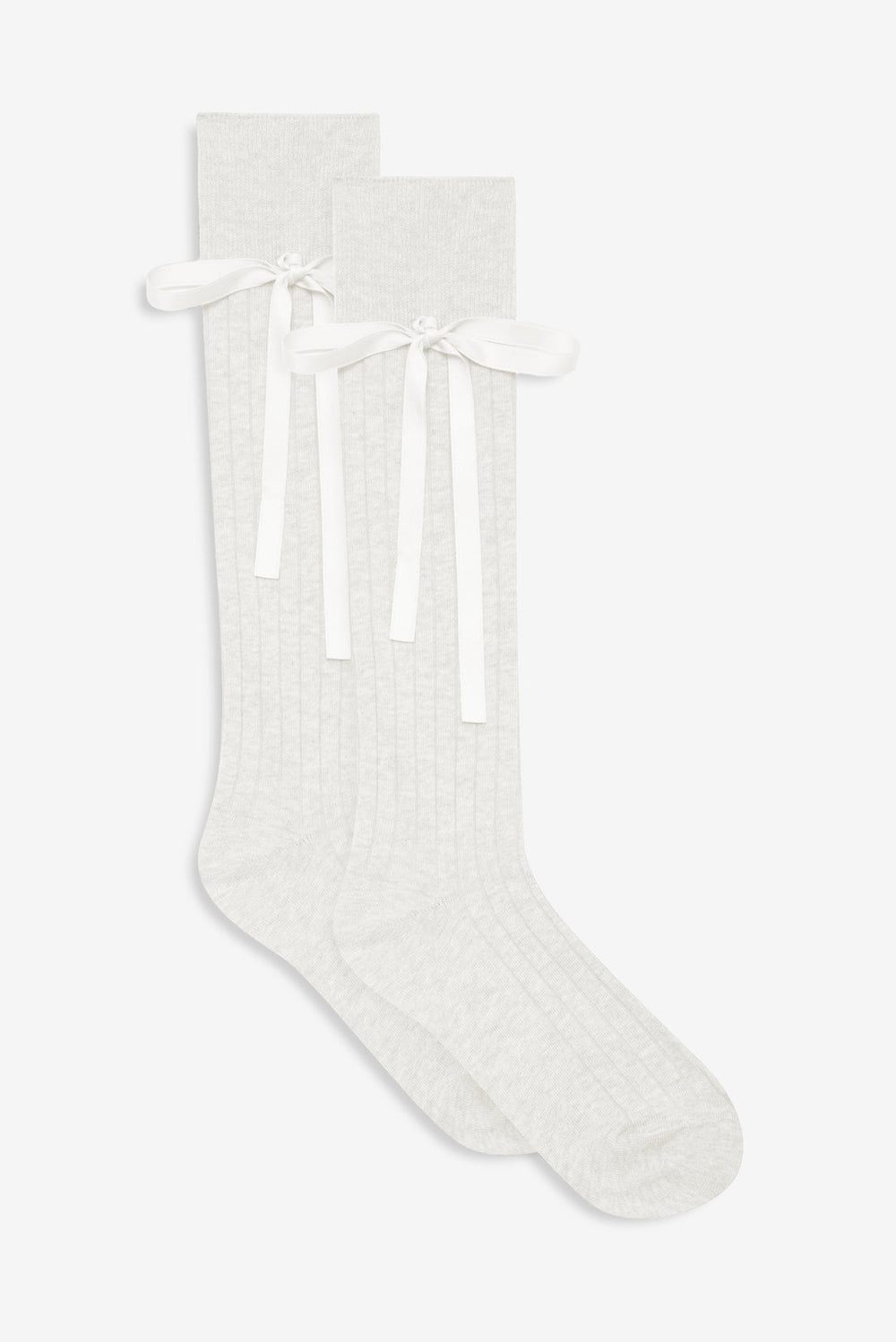 Knee-High Bow Socks Cream