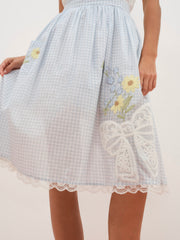 Bluebell Gingham Apron Blue