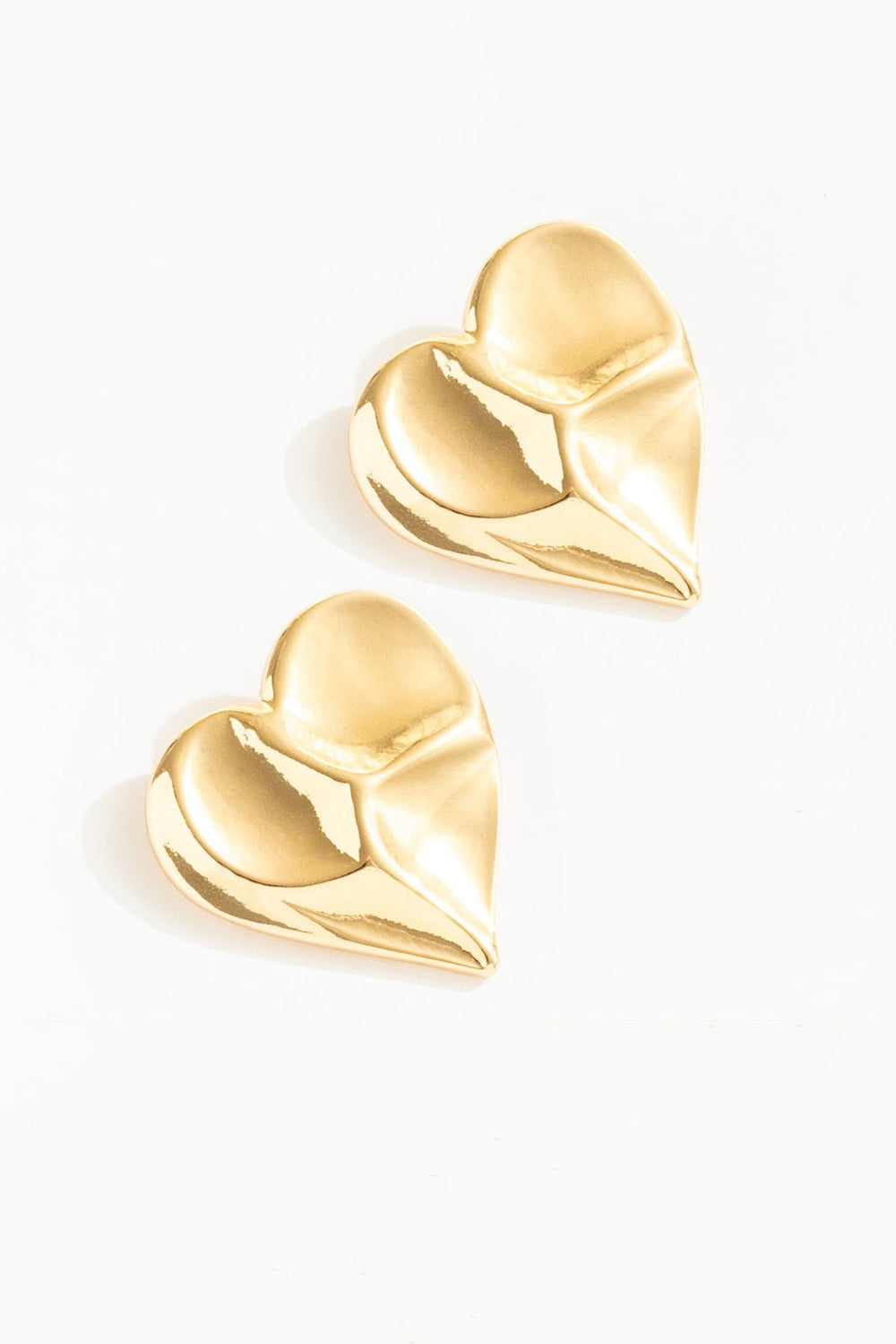 Cross Your Heart Stud Earrings Gold
