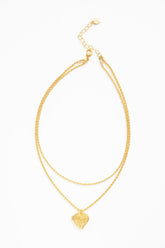 Lottie Layered Heart Locket Gold