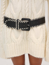 Wide Stitch Belt Black
