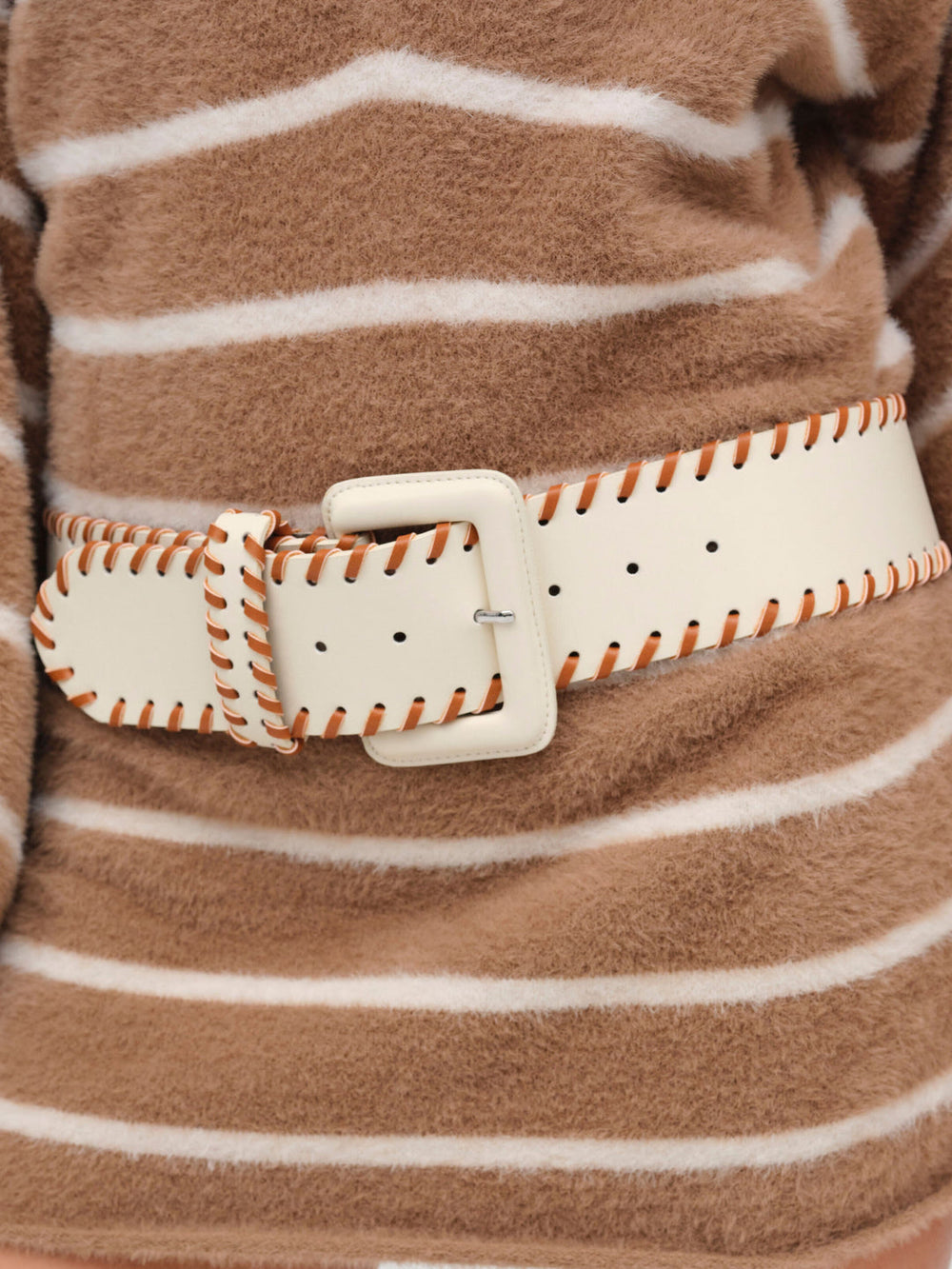 Wide Stitch Belt Cream