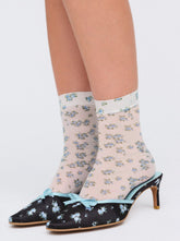 Floral Socks Blue