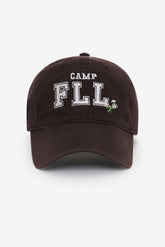 Camp Embroidered Baseball Cap Brown