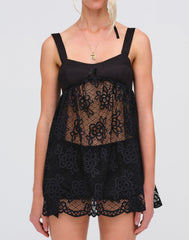Sonnet Lace Babydoll Set Black