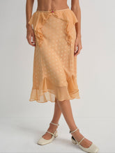 Glimmer Rosebud Midi Skirt Rose Gold