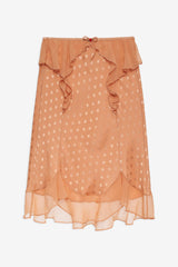 Glimmer Rosebud Midi Skirt Rose Gold