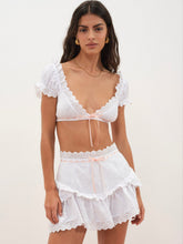 Summer Swirl Eyelet Top White