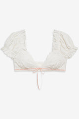 Summer Swirl Eyelet Top White