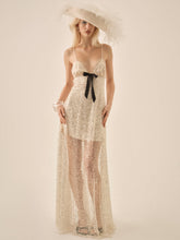 Clara Crystals Maxi Dress Silver