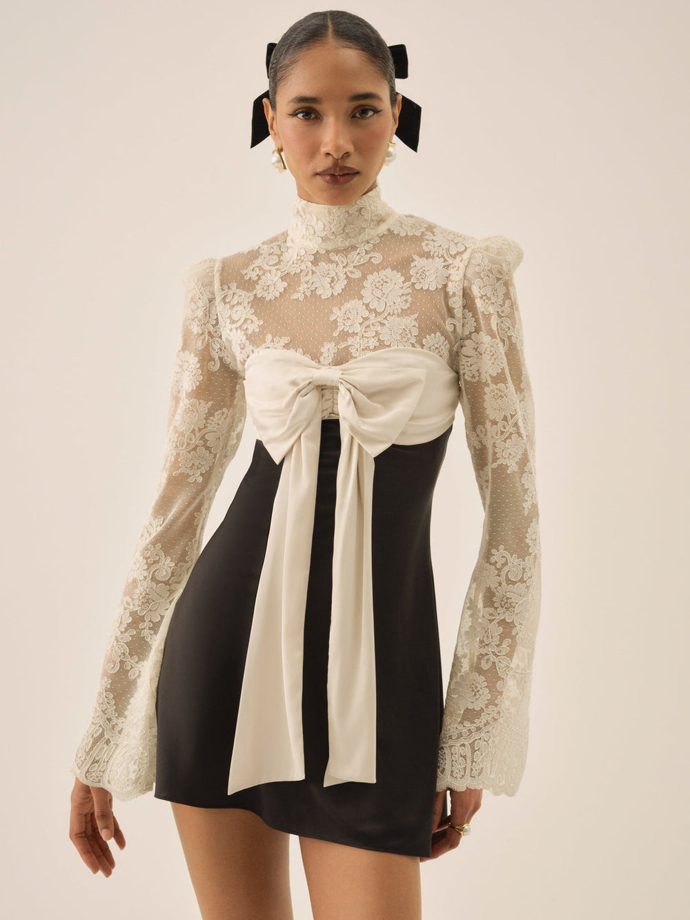 Grace Lace Mini Dress Cream