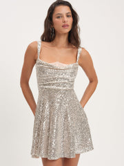 Candice Mini Dress Silver