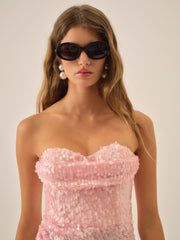 Elysian Sequin Mini Dress Baby Pink