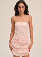 Raspberry Rose Strapless Mini Dress Pink