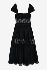 Liya Lace Midi Dress Black