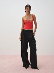 Fiona Lace Bustier Red