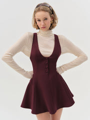 Selena Mini Dress Burgundy