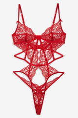 Creamsicle Lace Bodysuit Red