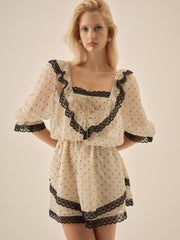 Dottie Dot Mini Dress Cream