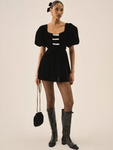 Marta Velvet Mini Dress Black