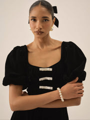 Marta Velvet Mini Dress Black