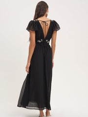 Emmie Chiffon Maxi Dress Black