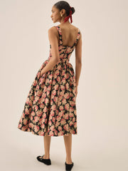 Belmond Floral Midi Dress Black
