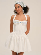 Tea Time Poplin Bustier Mini Dress White