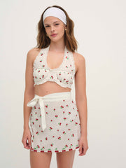Beaded Cherries Apron Red