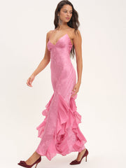 Elea Silk Maxi Dress Rose