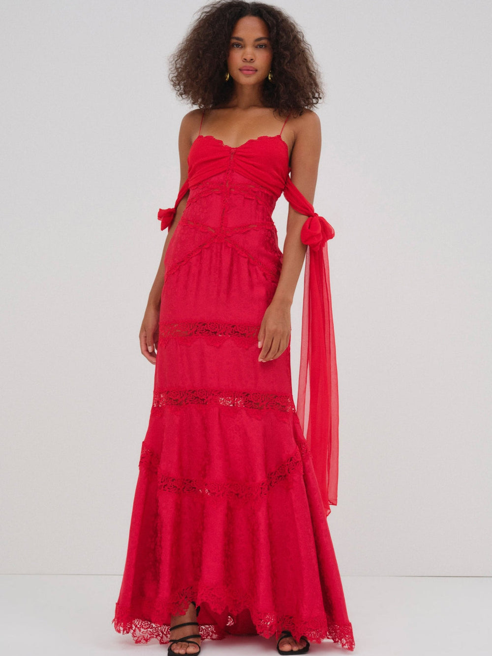Rita Lace Gown Red