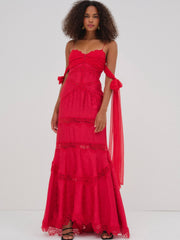 Rita Lace Gown Red