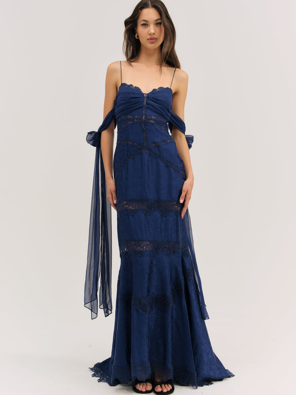 Rita Lace Gown Navy