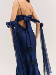 Rita Lace Gown Navy