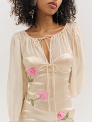 Ophelie Organza Mini Dress Blush