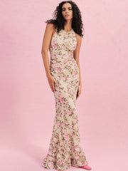 Esme Rose Embroidered Gown Pink