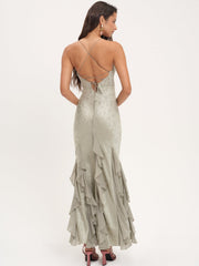 Elea Silk Maxi Dress Sage