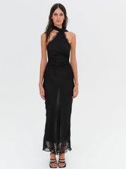 Angela Chiffon Maxi Dress Black