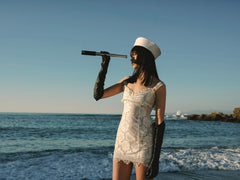 Claudia Rose Lace Mini Dress Cream