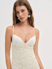 Bridget Beaded Mini Dress Cream